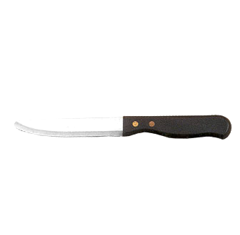 American Metalcraft KNF6 5" Stainless Steel Steak Knife with Jumbo Black Plastic Handle - 12" Dozen per Case