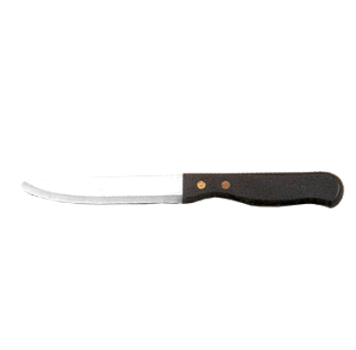 American Metalcraft KNF6 5" Stainless Steel Steak Knife with Jumbo Black Plastic Handle - 12" Dozen per Case