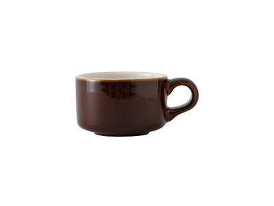 Tuxton B1M-1204 4-1/8" 12 Oz. Ceramic Caramel/Eggshell Soup Mug (2 Dozen Per Case)