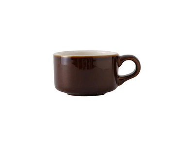 Tuxton B1M-1204 4-1/8" 12 Oz. Ceramic Caramel/Eggshell Soup Mug (2 Dozen Per Case)