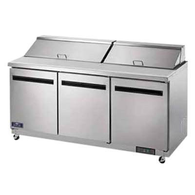 Arctic Air AST72R 71.5" W Three-Section Three Door Sandwich or Salad Prep Table