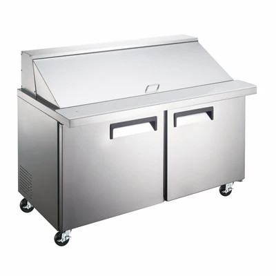 Admiral Craft USSLM-2D 47" W 2-Section 2 Doors U-STAR Mega Top Salad or Sandwich Refrigerated Prep Table - 5.9 Amps