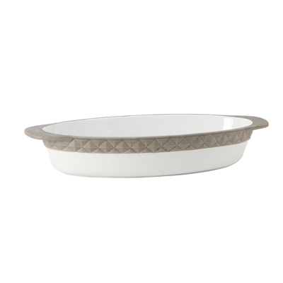 Tuxton EAF-101 3-1/2 qt Porcelain Porcelain White With Black Truffle Band Round Casserole Dish (2 Each Per Case)