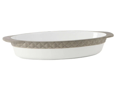 Tuxton EAF-101 3-1/2 qt Porcelain Porcelain White With Black Truffle Band Round Casserole Dish (2 Each Per Case)
