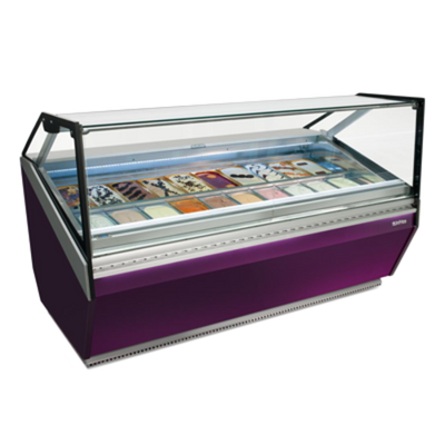 Infrico USA IDC-VCB12UH 51.57&quot; W Silver Anodized Aluminum Gelato Case-Flat Glass - 230/115 Volts