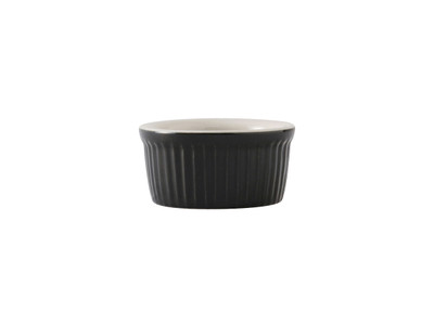 Tuxton B4X-0252 3&quot; 2-1/2 Oz. Ceramic Black Round Ramekin (4 Dozen Per Case)