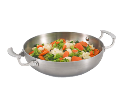 Vollrath 49424 10-1/4" Dia. Stainless Steel / Aluminum Miramar Display Cookware French Omelet Pan