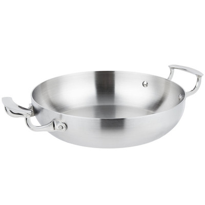 Vollrath 49424 10-1/4" Dia. Stainless Steel / Aluminum Miramar Display Cookware French Omelet Pan