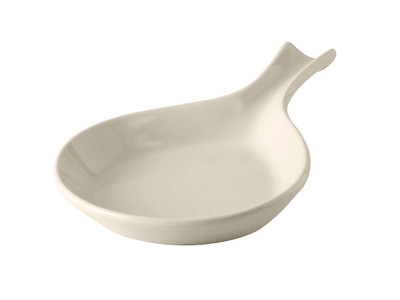 Tuxton BEP-130 28-1/2 Oz. Ceramic American White/Eggshell Fry Pan Server (6 Each Per Case)