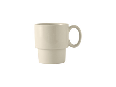 Tuxton BEM-1003 3-1/4" 10 Oz. Ceramic American White/Eggshell Mug (2 Dozen Per Case)