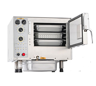 AccuTemp S32401D060 3 Pans Countertop Steam'N'Hold Boilerless Convection Steamer - 240 Volts