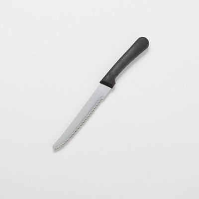 American Metalcraft KNF2 5" Stainless Steel Steak Knife with Jumbo Black Plastic Handle - 25 Dozen per Case