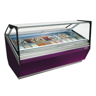 Infrico USA IDC-VCB18UH 76.18&quot; W Silver Anodized Aluminum Gelato Case-Flat Glass - 230/115 Volts
