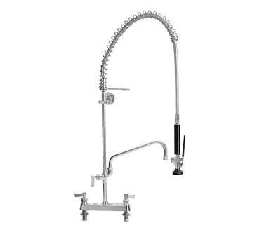 Fisher 68268 8" Deck Mount Add-On-Faucet With 12" Swing Spout Stainless Steel Pre-Rinse Unit