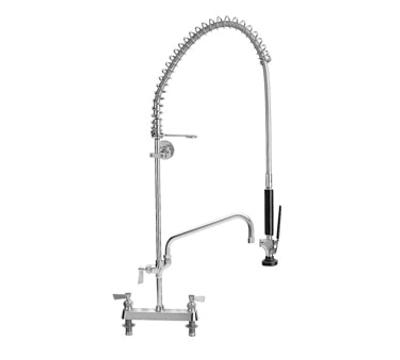 Fisher 68268 8" Deck Mount Add-On-Faucet With 12" Swing Spout Stainless Steel Pre-Rinse Unit
