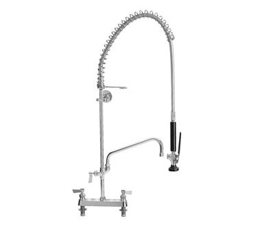 Fisher 68268 8" Deck Mount Add-On-Faucet With 12" Swing Spout Stainless Steel Pre-Rinse Unit