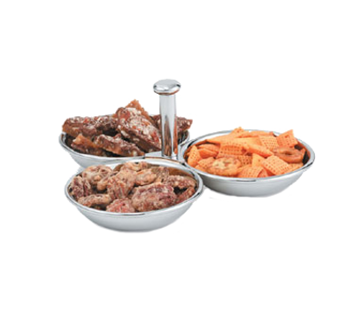 Vollrath 46636 4 Oz. Stainless Steel 3 Bowl Server / Caddy