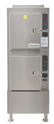 Cleveland 24CGA10.2-NG SteamCraft Gemini Natural Gas 10 Pan Floor Steamer - 144,000 BTU