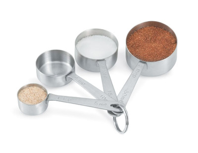 Vollrath 46589 Stainless Steel Four-Piece Straight-Sided Measuring Spoon Set