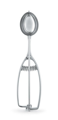 Vollrath 47200 0.75 oz Oval Stainless Steel Squeeze Handle Disher