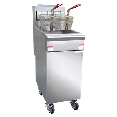 Adcraft BDGF-120/LPG 15.5" W Liquid Propane Stainless Steel Black Diamond Fryer - 120,000 BTU
