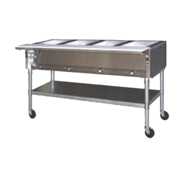 Eagle Group PDHT3-120 3 Pan Portable Hot Food Table Open Shelf Base