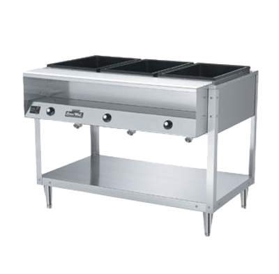 Vollrath 38118 4 Pan Electric ServeWell Hot Food Table Open Shelf Base - 208-240 Volts