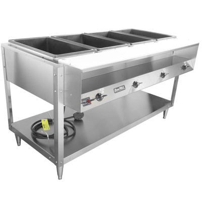 Vollrath 38118 4 Pan Electric ServeWell Hot Food Table Open Shelf Base - 208-240 Volts