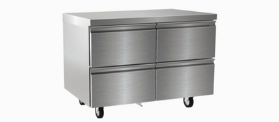 Delfield D4448NP 48" W Stainless Steel Two-Section 4 Drawers Refrigerated Worktop and Undercounter - 115 Volts