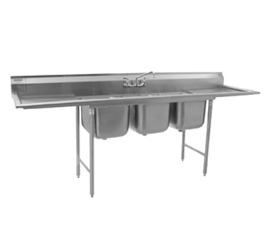 Eagle Group 314-22-3-24 120-1/2"W Stainless Steel Three Compartment 314 Series Sink