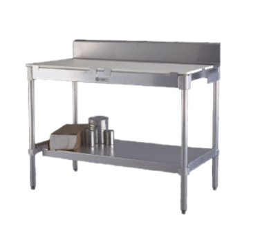 New Age 30PBS36KD Work Table 36"W x 30"D with Poly Top and 6" Backsplash