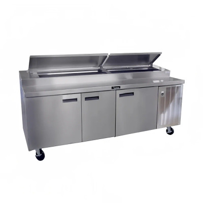 Delfield 18699PTBMP 99"W Three-Section Three Door Three Door Refrigerated Pizza Table