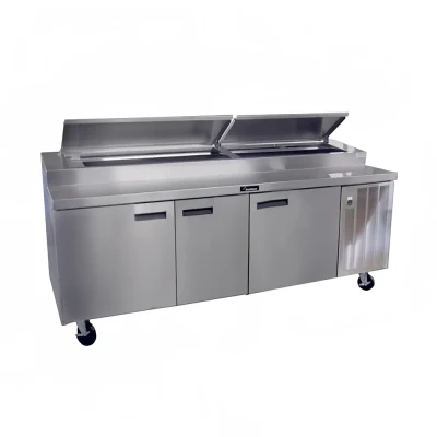 Delfield 18699PTBMP 99"W Three-Section Three Door Three Door Refrigerated Pizza Table
