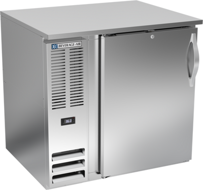 Beverage Air BB36HC-S 36&quot; W Stainless Steel One-Section Solid Door Refrigerated Back Bar Storage Cabinet - 115 Volts