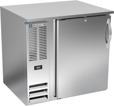 Beverage Air BB36HC-S 36" W Stainless Steel One-Section Solid Door Refrigerated Back Bar Storage Cabinet - 115 Volts