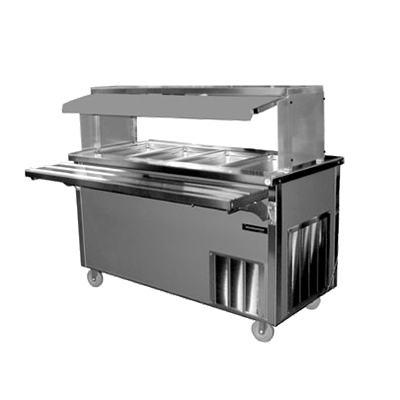 Delfield SH-4-NU Shelleysteel Hot Food Serving Counter Electric 4-Pan Capacity 14-Gauge Stainless steel Top