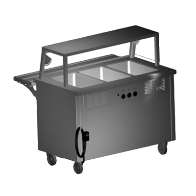 Delfield SH-3-NU Shelleysteel Hot Food Serving Counter Electric 3-Pan Capacity 14-Gauge Stainless steel Top