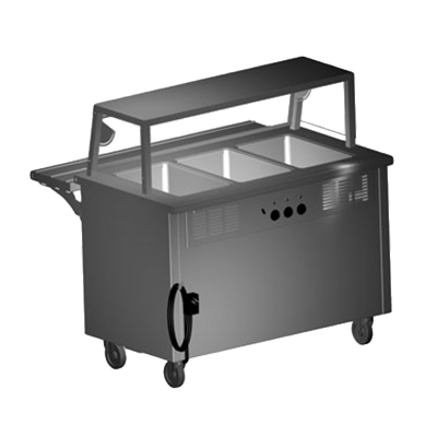 Delfield SH-3-NU Shelleysteel Hot Food Serving Counter Electric 3-Pan Capacity 14-Gauge Stainless steel Top