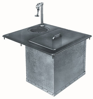 Delfield 204-P 24" W Stainless Steel Top Galvanized Tank Single Service Drop-In Ice and Water Unit
