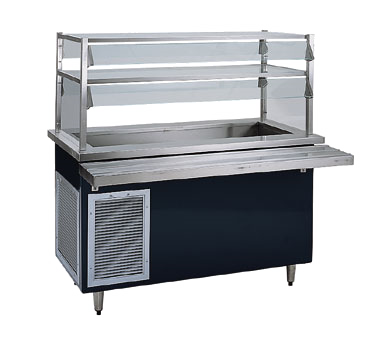 Delfield KCSC-60-BP 60" Long With 52" X 21-5/8" X 7" Deep Stainless Steel Drain with Valve Bloomington Style Cold Pan Shelleyglas Cold Food Serving Counter