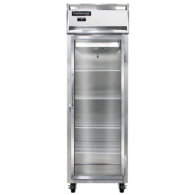 Continental Refrigerator 1FNSAGD 26" W One-Section Glass Door Reach-In Freezer - 115 Volts