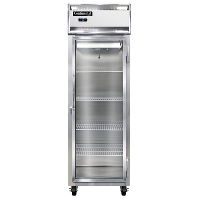 Continental Refrigerator 1FNSAGD 26" W One-Section Glass Door Reach-In Freezer - 115 Volts
