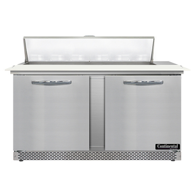 Continental Refrigerator SW60N12C-FB 60" W Two-Section Two Door Sandwich Unit