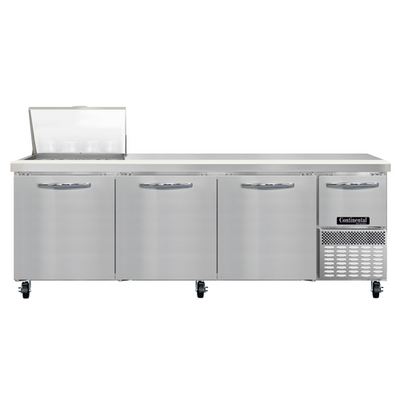 Continental Refrigerator RA93N12M 93" W Three-Section One Door Refrigerated Base Sandwich Unit