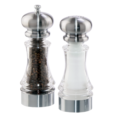 Chef Specialties 96851 Professional Series 4" Salt / Pepper Shaker &amp; Mill Set