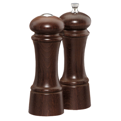 Chef Specialties 06100 6" Chef Professional Series Elegance Salt Shaker/Pepper Mill Set