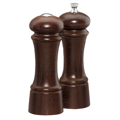 Chef Specialties 06100 6" Chef Professional Series Elegance Salt Shaker/Pepper Mill Set