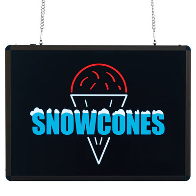 Winco 92003 "Snow Cones" LED Back Lighting Benchmark Ultra-Bright Merchandising Sign