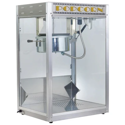 Winco 11147 14 Oz. Silver Screen Stainless Steel Popcorn Machine - 120V 1760W