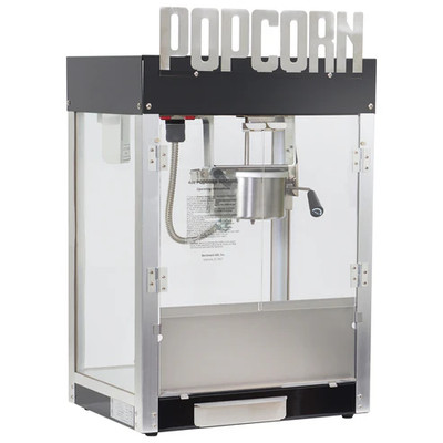 Winco 11065 6 Oz. Metropolitan Black Popcorn Machine - 120V 1180W